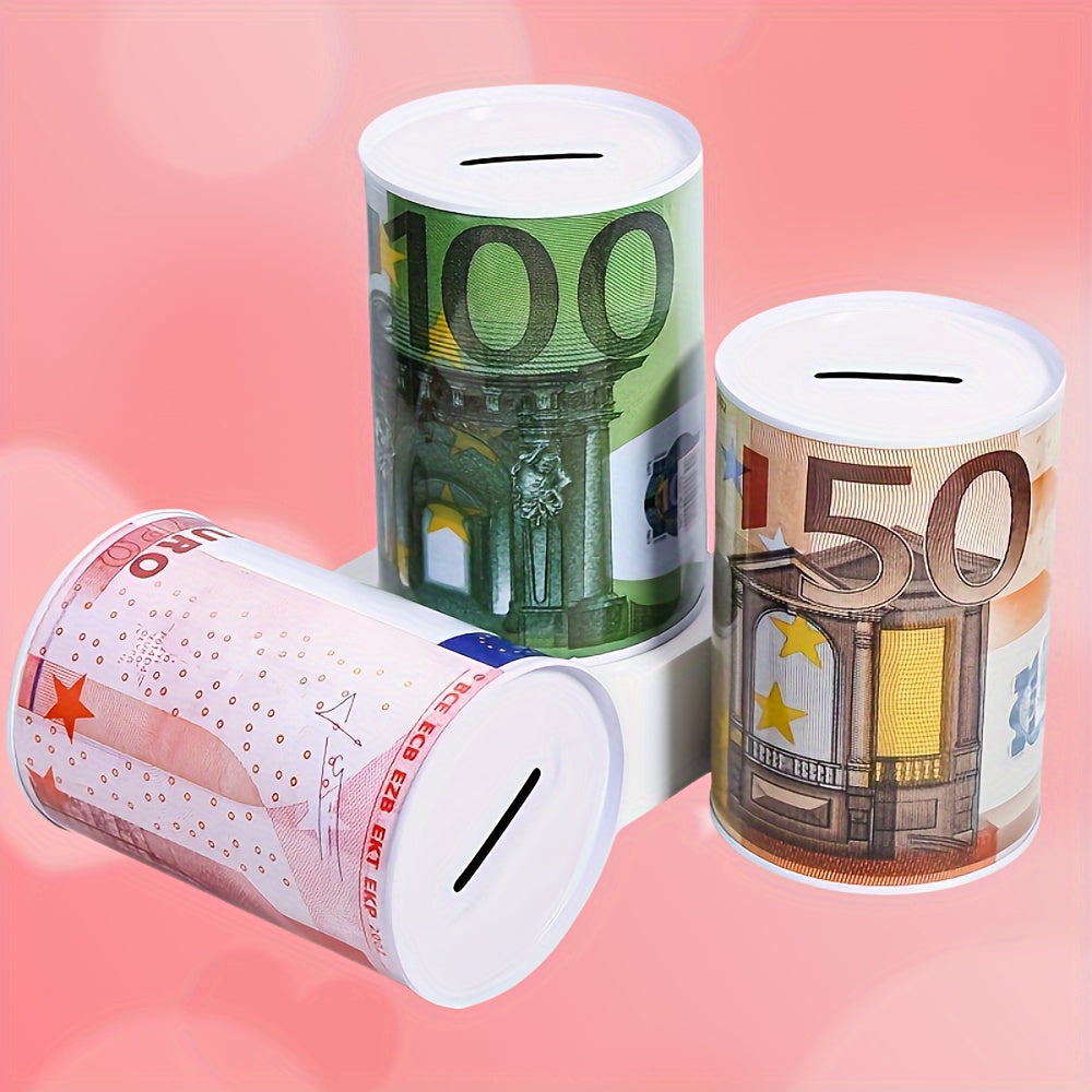 Unique Iron Savings Bank Euro Money Saving Jar Christmas Gift