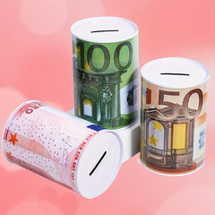 Unique Iron Savings Bank Euro Money Saving Jar Christmas Gift