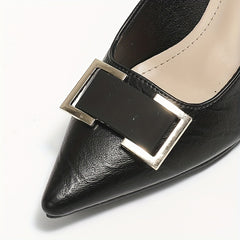 Women's Stiletto Heels Square Buckle Pointed Toe High Heels