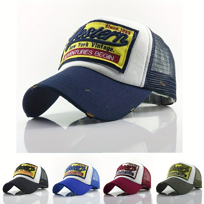 Western Embroidery Patch Baseball Cap Hip Hop Trucker Hat