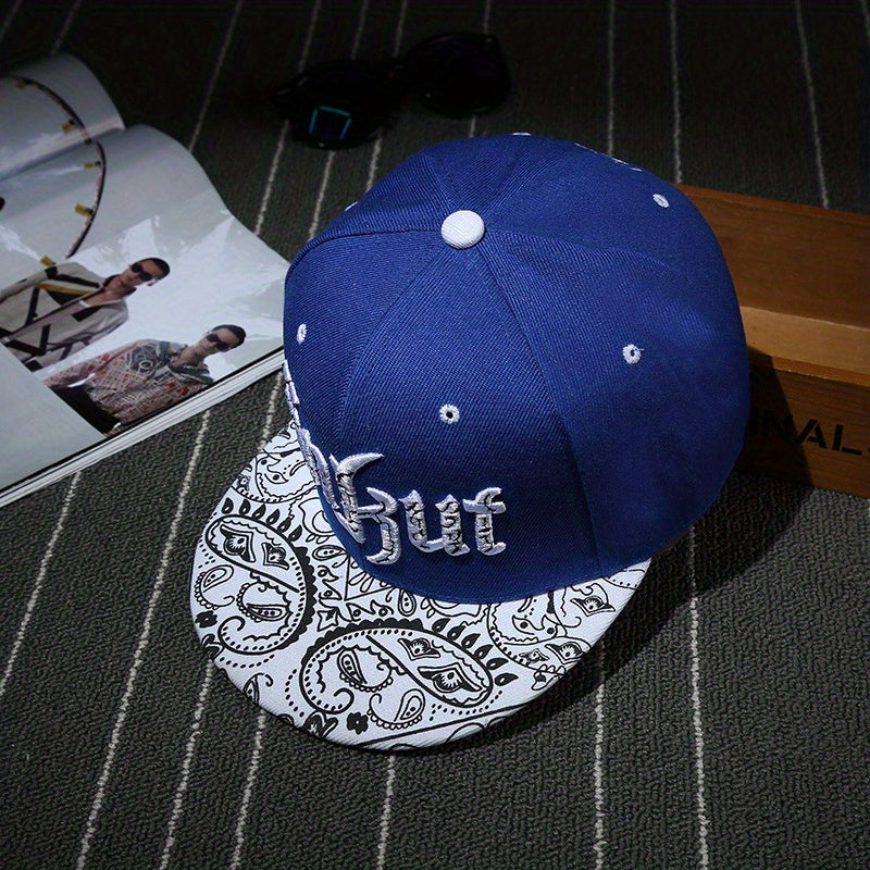 Paisley Print Snapback Hat Gothic Embroidery Baseball Cap Sunshade Dad Hat