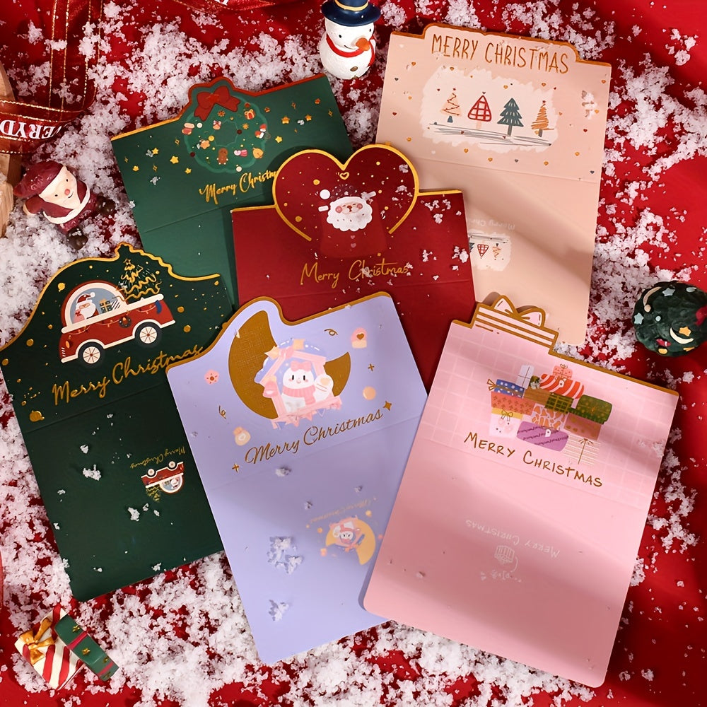 Golden Plated Christmas Greeting Card Floral Design