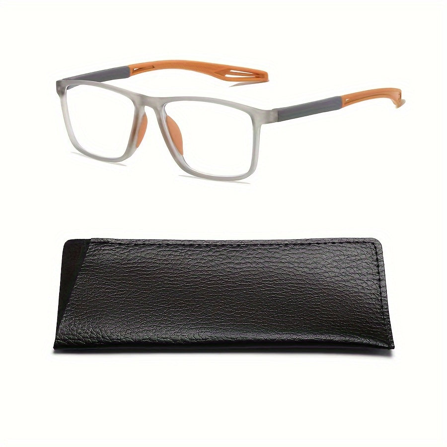 Stylish Silicone Anti Slip Reading Glasses with PU Leather Covers