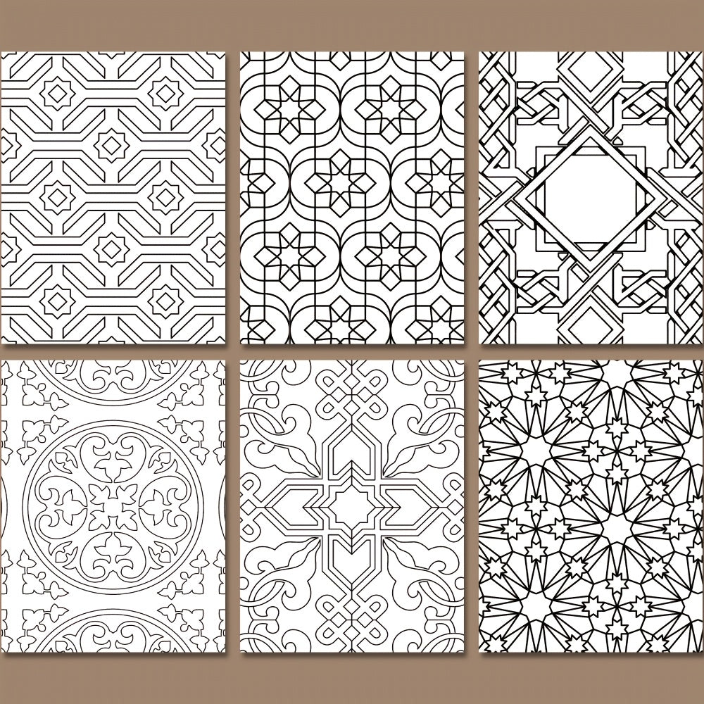 Geometric Patterns Coloring Book for Adults - Mindful Art Relax Gift