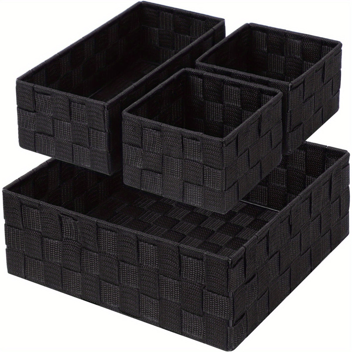 Stylish Small Woven Storage Baskets Set of 3