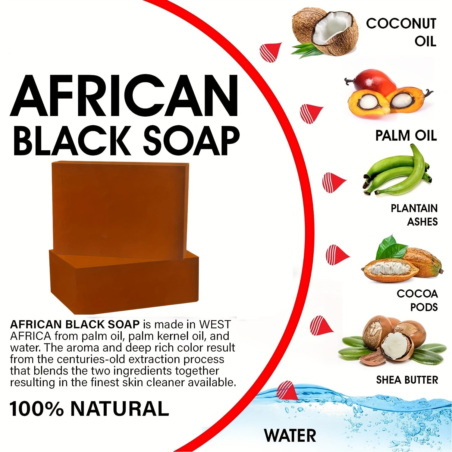 Set of 4 65g African Soap Bars for Hair, Face, and Body