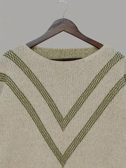  Striped Long Sleeve Round Neck Jumper