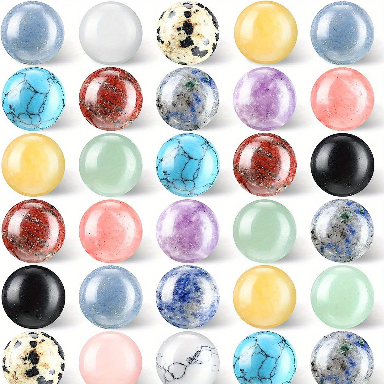 Gem Chakra 16mm Sphere Crystal Worry Stone Large Gem Sphere