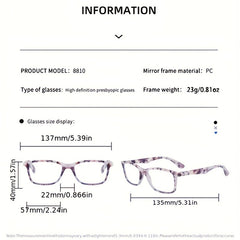 Square Tortoiseshell Reading Glasses Retro Readers HD Presbyopic Glasses