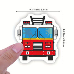 500pcs Fire Truck Stickers Roll Vinyl Waterproof Stickers For Party Decor