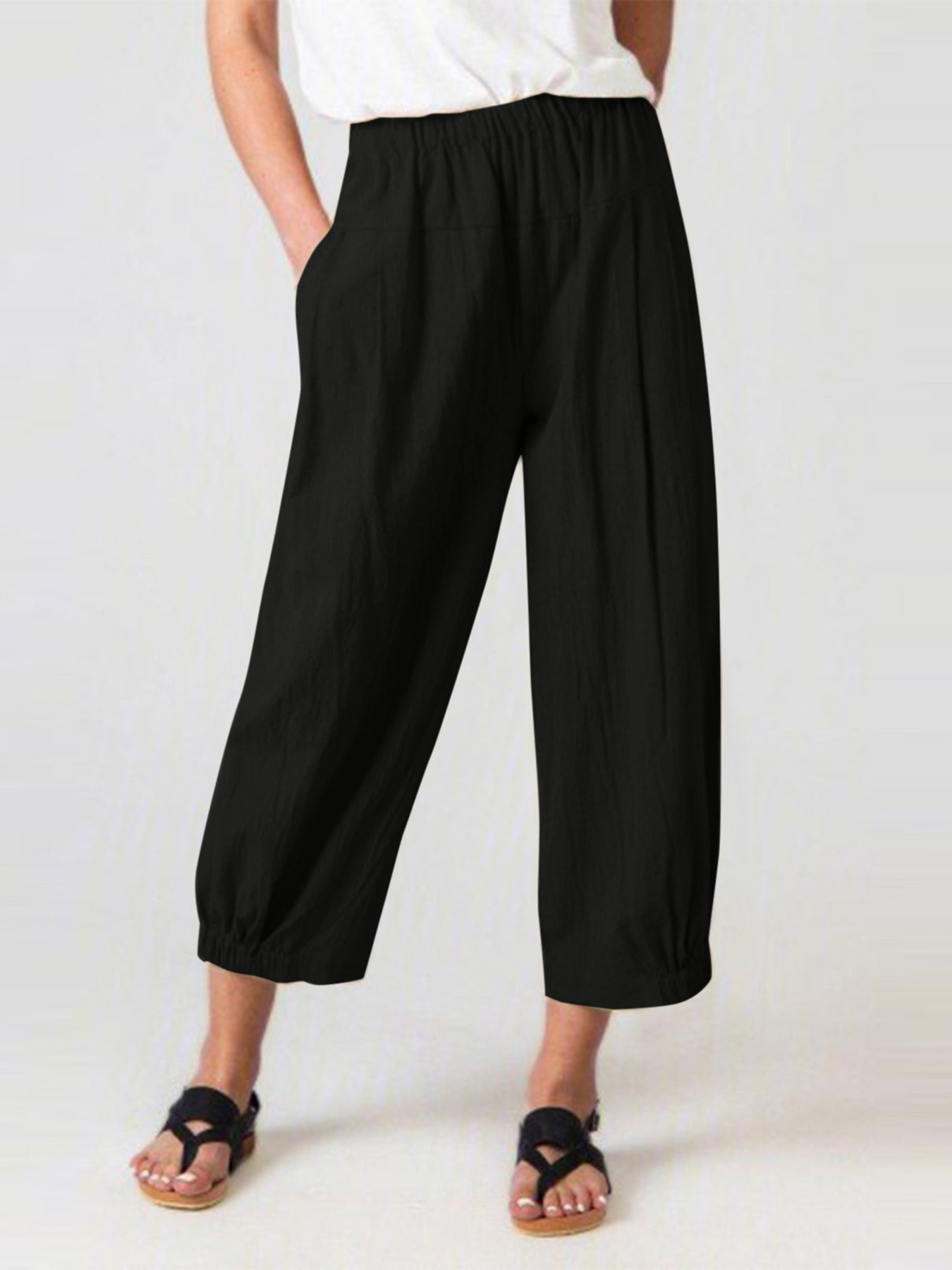 High Waist Loose Fit Harem Pants