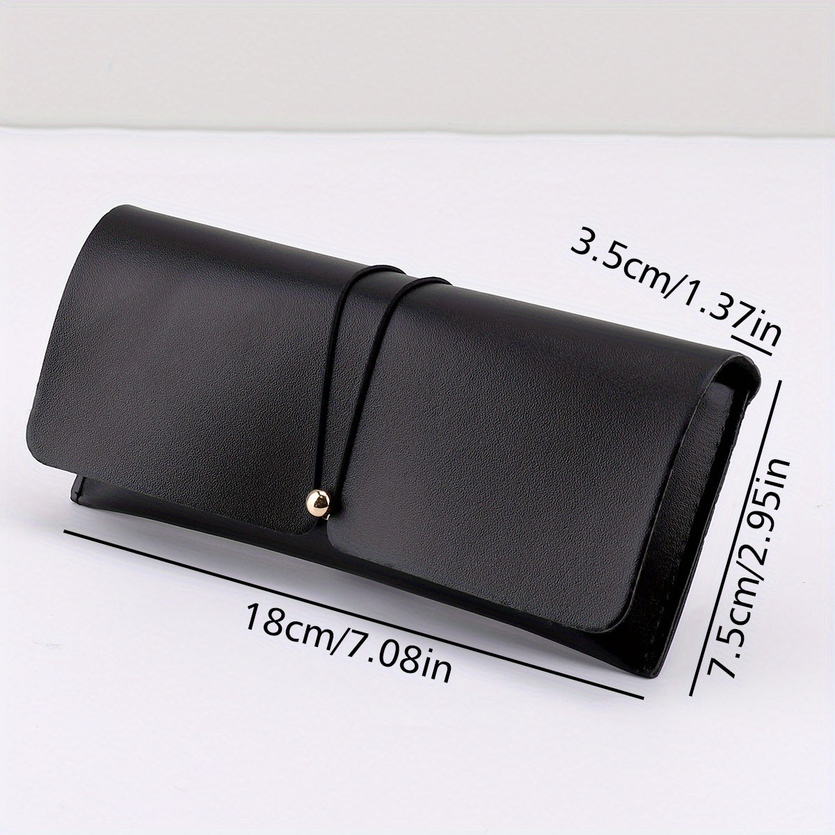 Solid PU Leather Sunglasses Storage Case Pouch Portable Eyewear Container