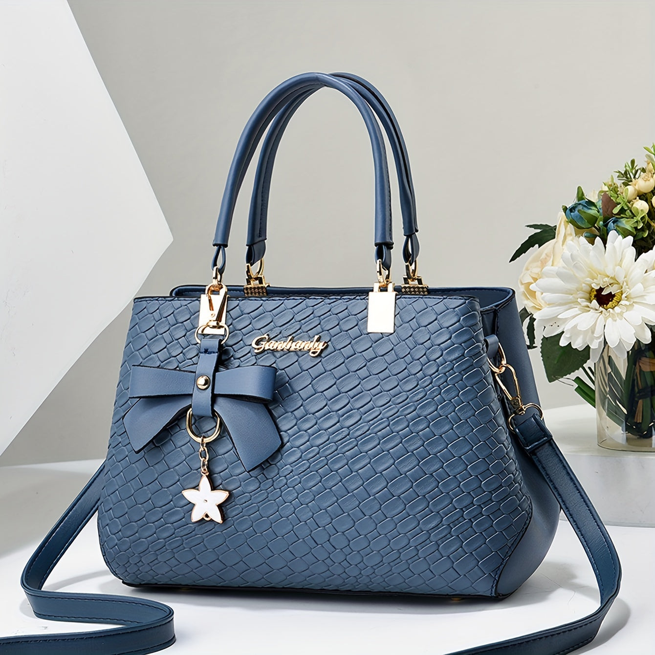 Women's Faux Leather Satchel Bag Set