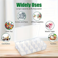 Clear Storage Box with Adjustable Dividers 15 Grids