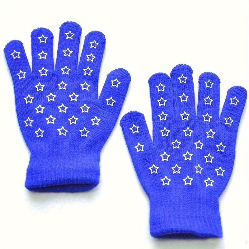 Kids Winter Gloves Knitted Warm Elastic Gloves for 6 8 Year Boys Girls