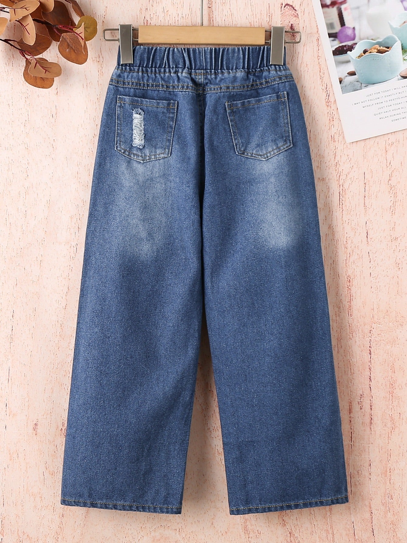 Girls Wide Leg Ripped Jeans