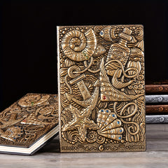 Embossed Notebook A5 100 Sheets Ocean Style Hand Ledger