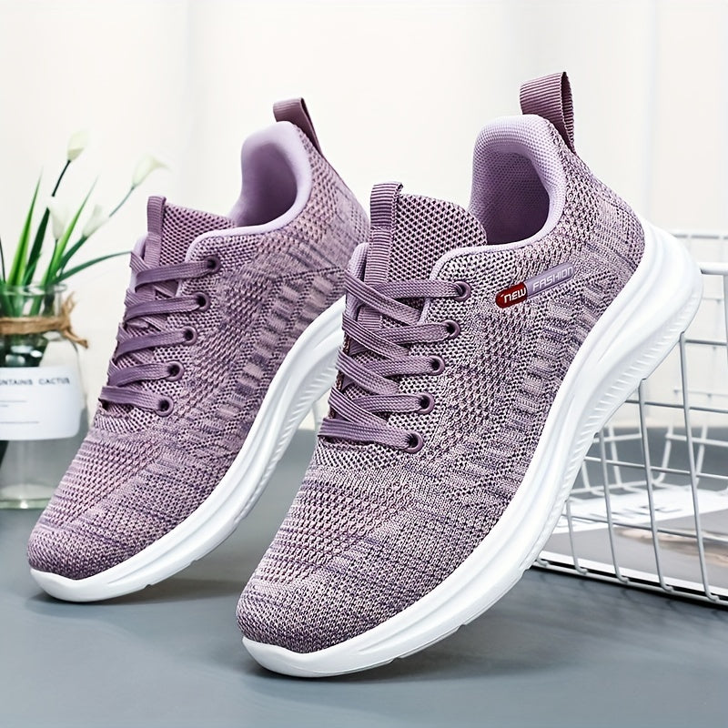 Women's Knitted Sports Shoes Lightweight Low Top Running & Tennis Sneakers