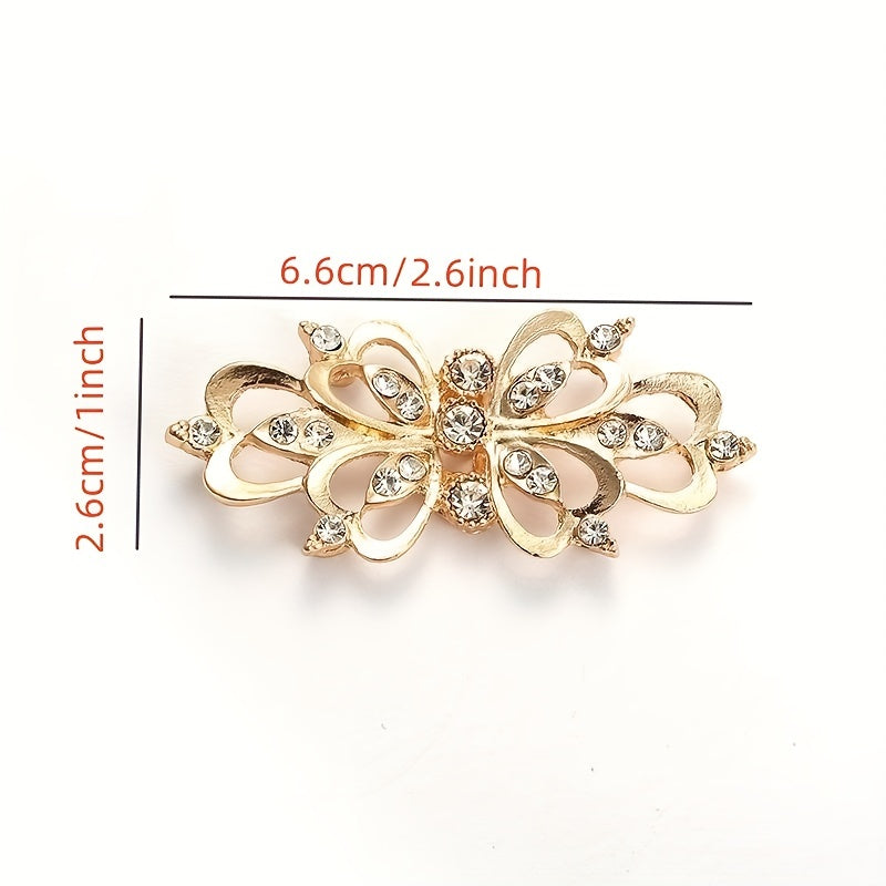 Crystal Cardigan Clips Rhinestone Buttons Alloy Buckle Collar