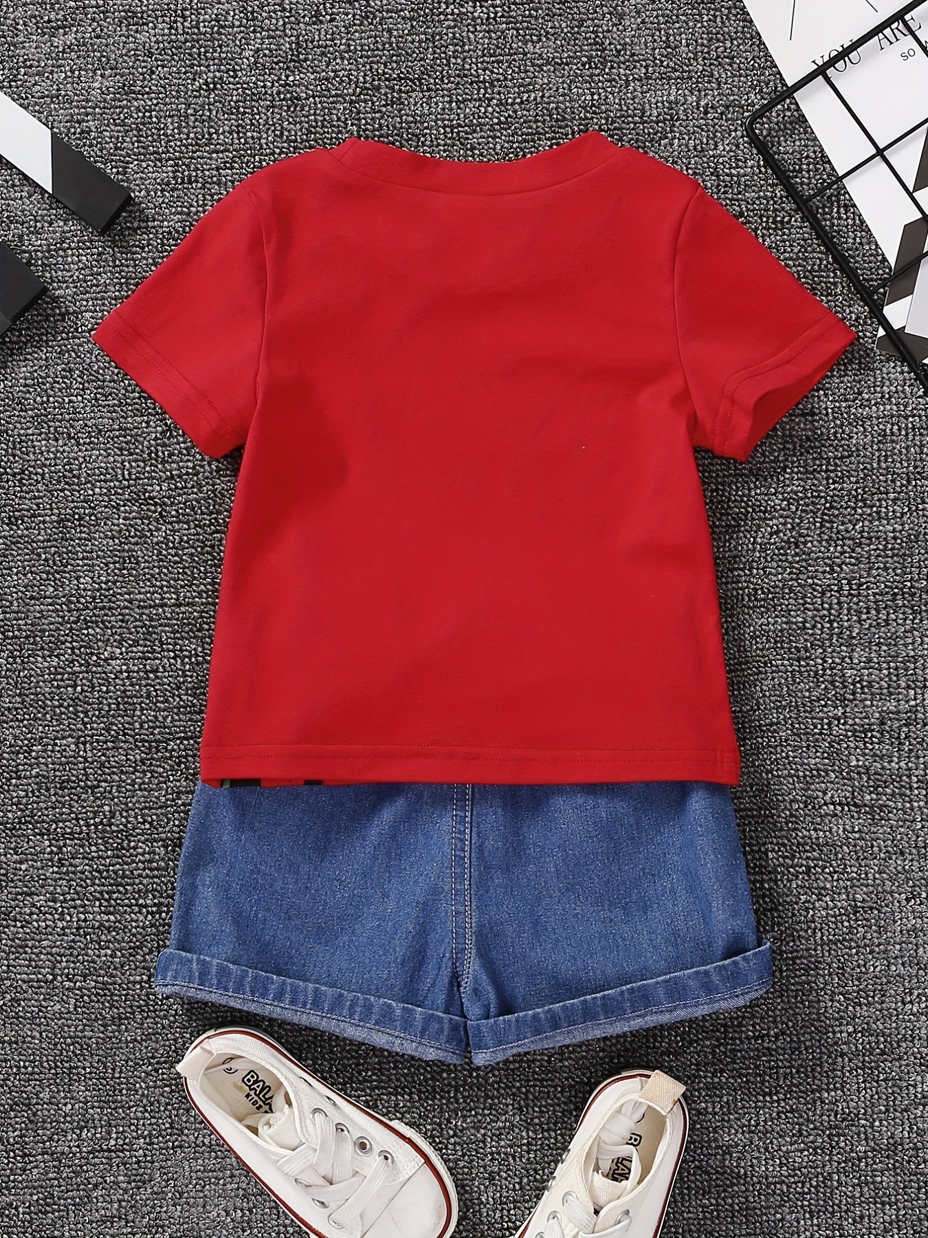 Boys Dinosaur T-Shirt & Denim Shorts Set