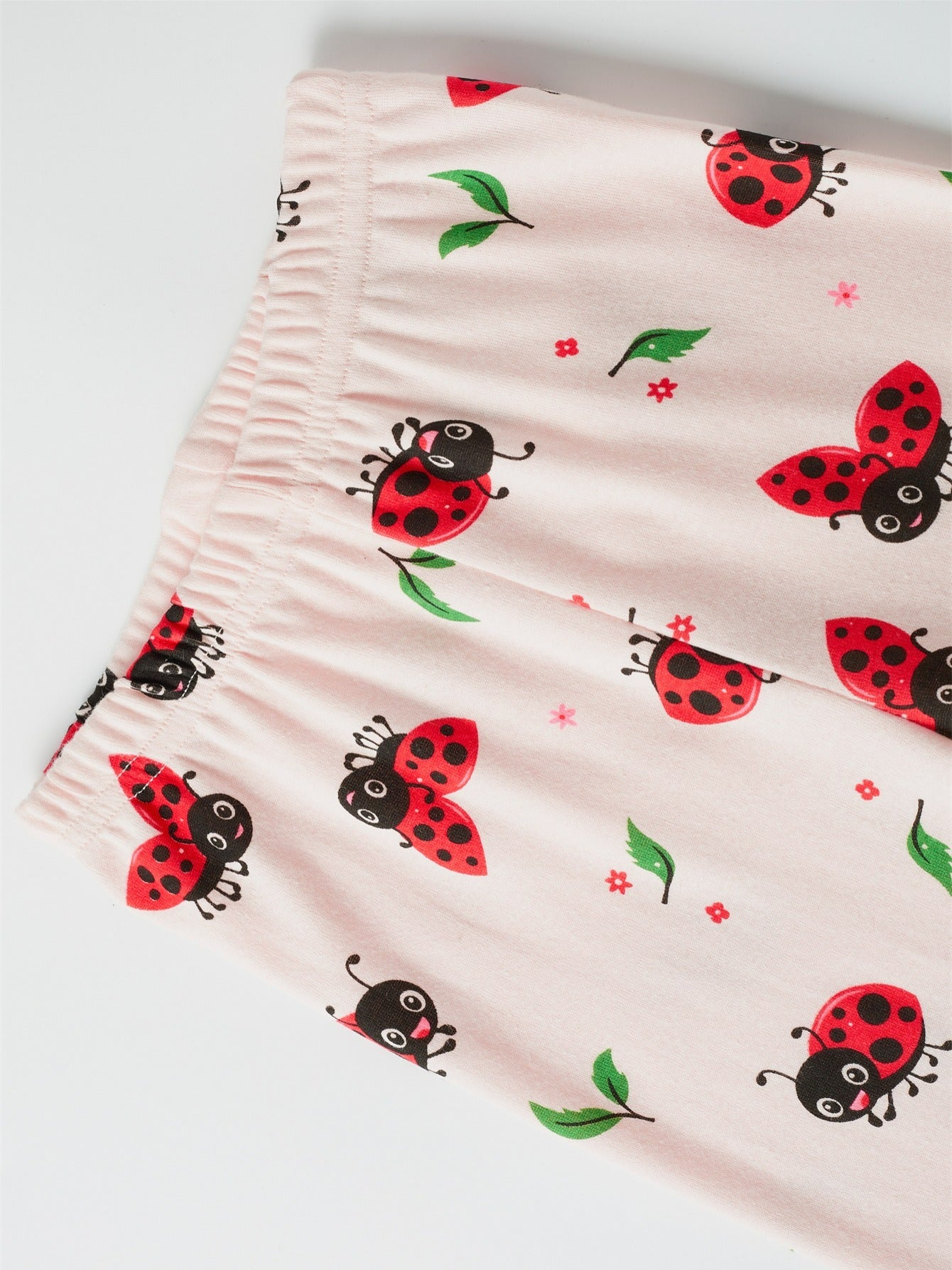 Girls Ladybug Cartoon Animal Top & Pajamas Pants Set