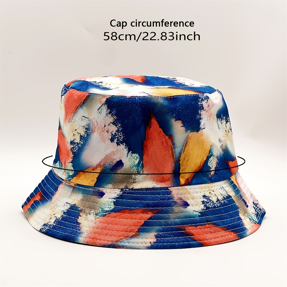 Stylish Tie Dye Bucket Hat Women Summer Sun Basin Cap