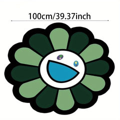Sunflower Round Floor Mat Rug Non-slip Door Mat Indoor Living Room Bedroom Bathr