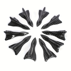 10pcs Carbon Fiber Car Spoiler Shark Fin Universal Roof Tail Wing Sticker