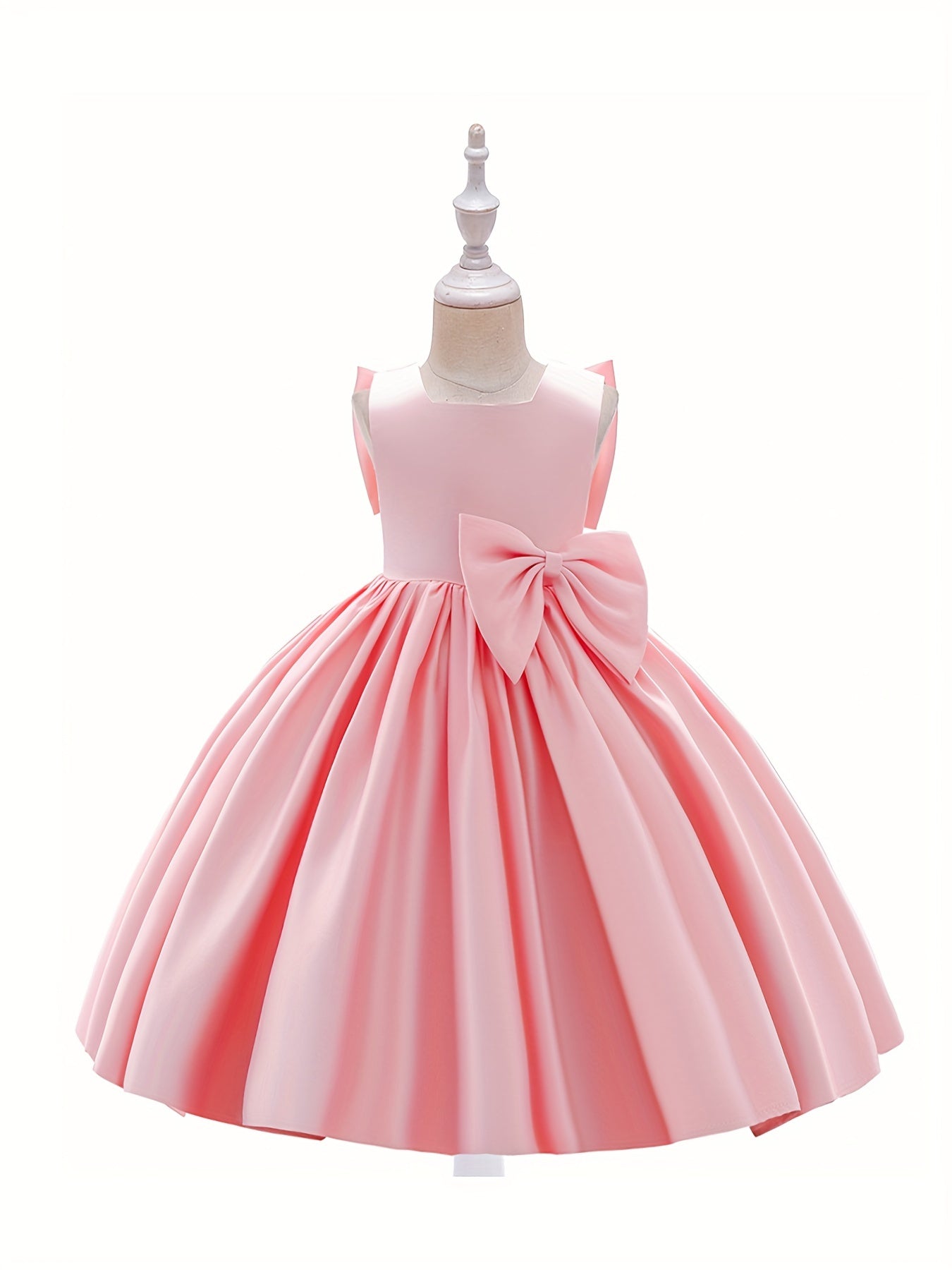Flower Girl Dress with Big Bow Front and Back for Gorgeous Look