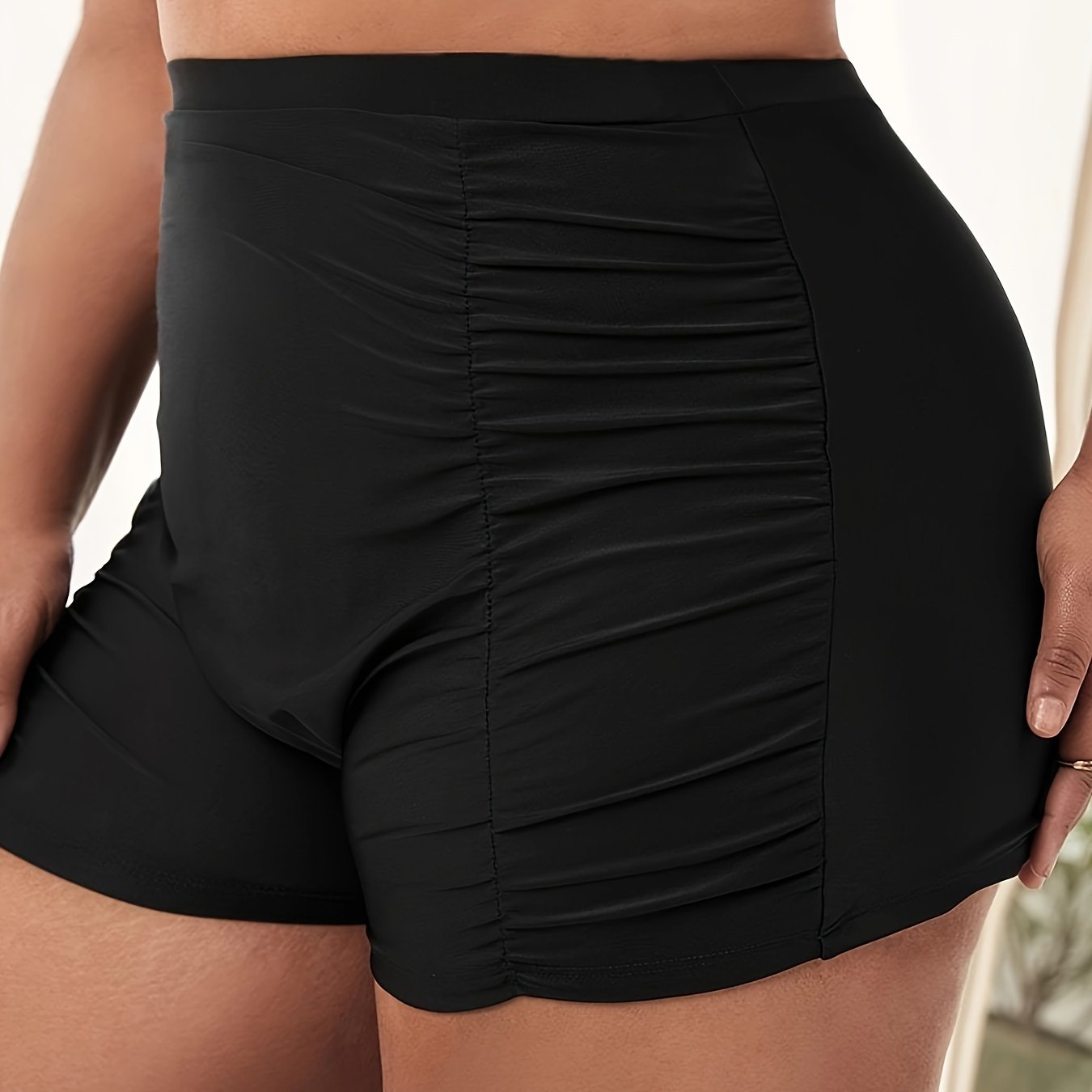  Ruched High Waist Tummy Control Beach Shorts