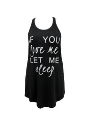  Casual Loungewear Dress Women's Plus Slogan Print Tank Nightdress