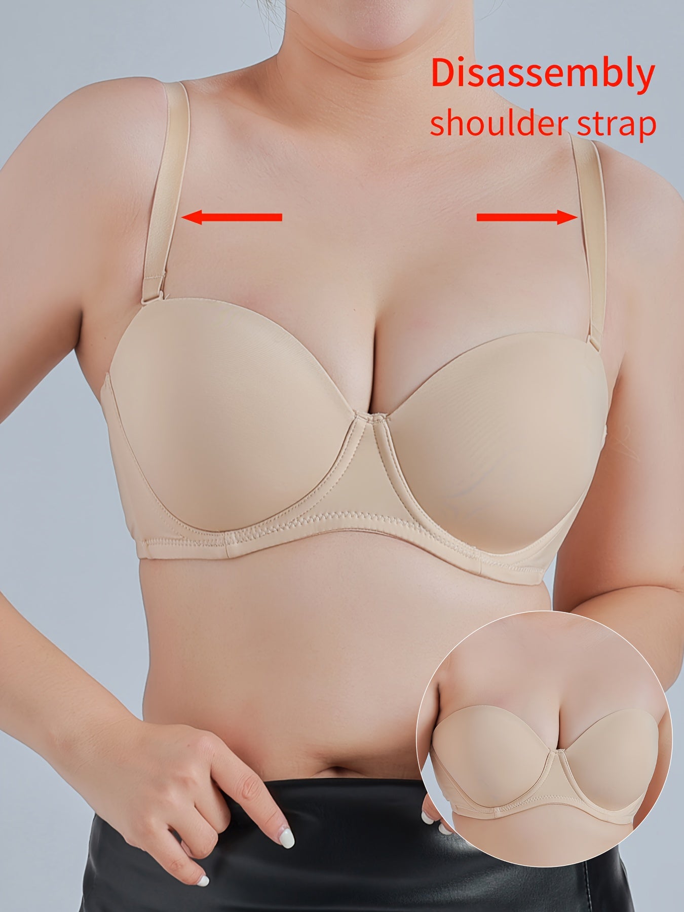 Solid T Shirt Bra Comfortable & Breathable Push Up Bra