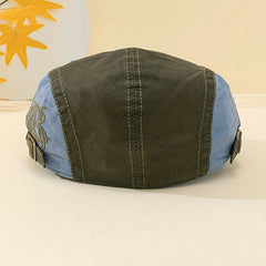 Flat Top Embroidered Duck Tongue Hat Skull Adjustable Flat Top Hat