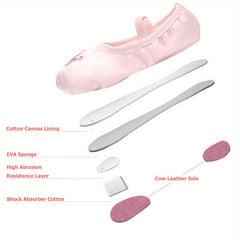 Girl's Solid Dance Shoes Comfy Non Slip Soft Sole Ballet Shoes