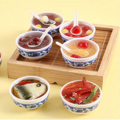 Chinese Style Simulated Mini Porcelain Bowl Food Toy Kitchen Model Dish
