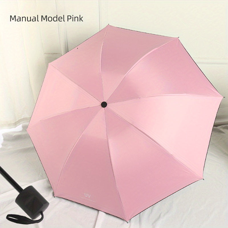 Bone Vinyl Umbrella Sun Protection Automatic Folding Umbrella Sun Shade