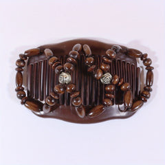 Boho Wooden Beaded Double Side Hair Comb
