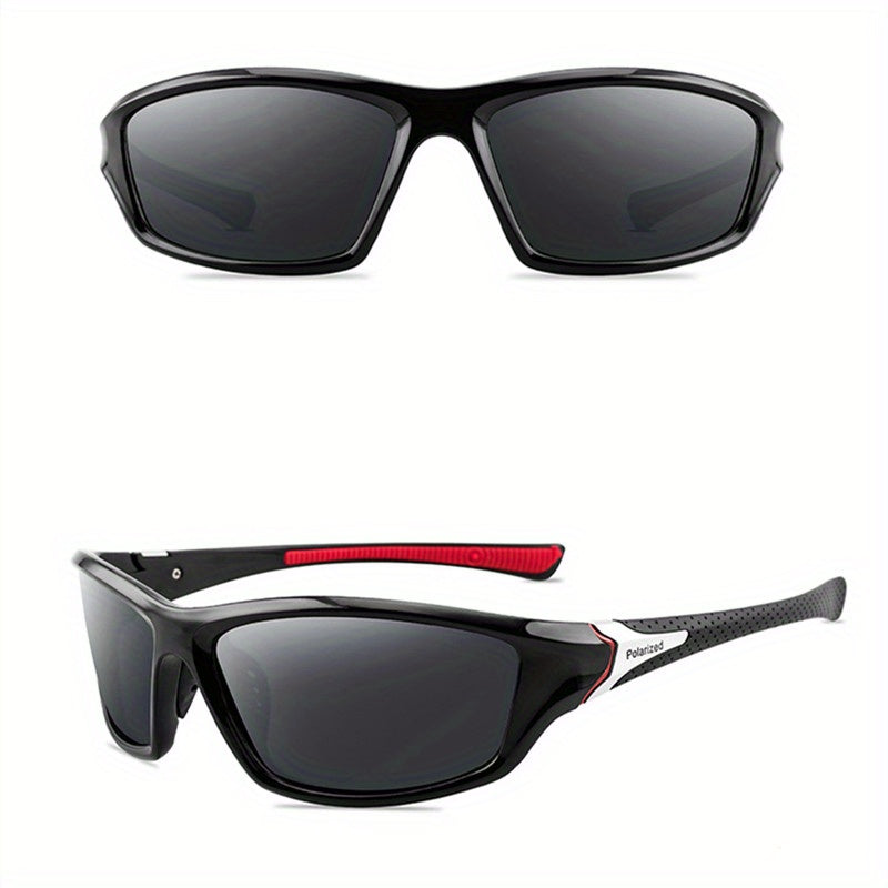 Y2K Polarized Rectangular Sunglasses Thick Frame Eyeglasses Women Fishing Wrap