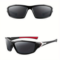 Y2K Polarized Rectangular Sunglasses Thick Frame Eyeglasses Women Fishing Wrap