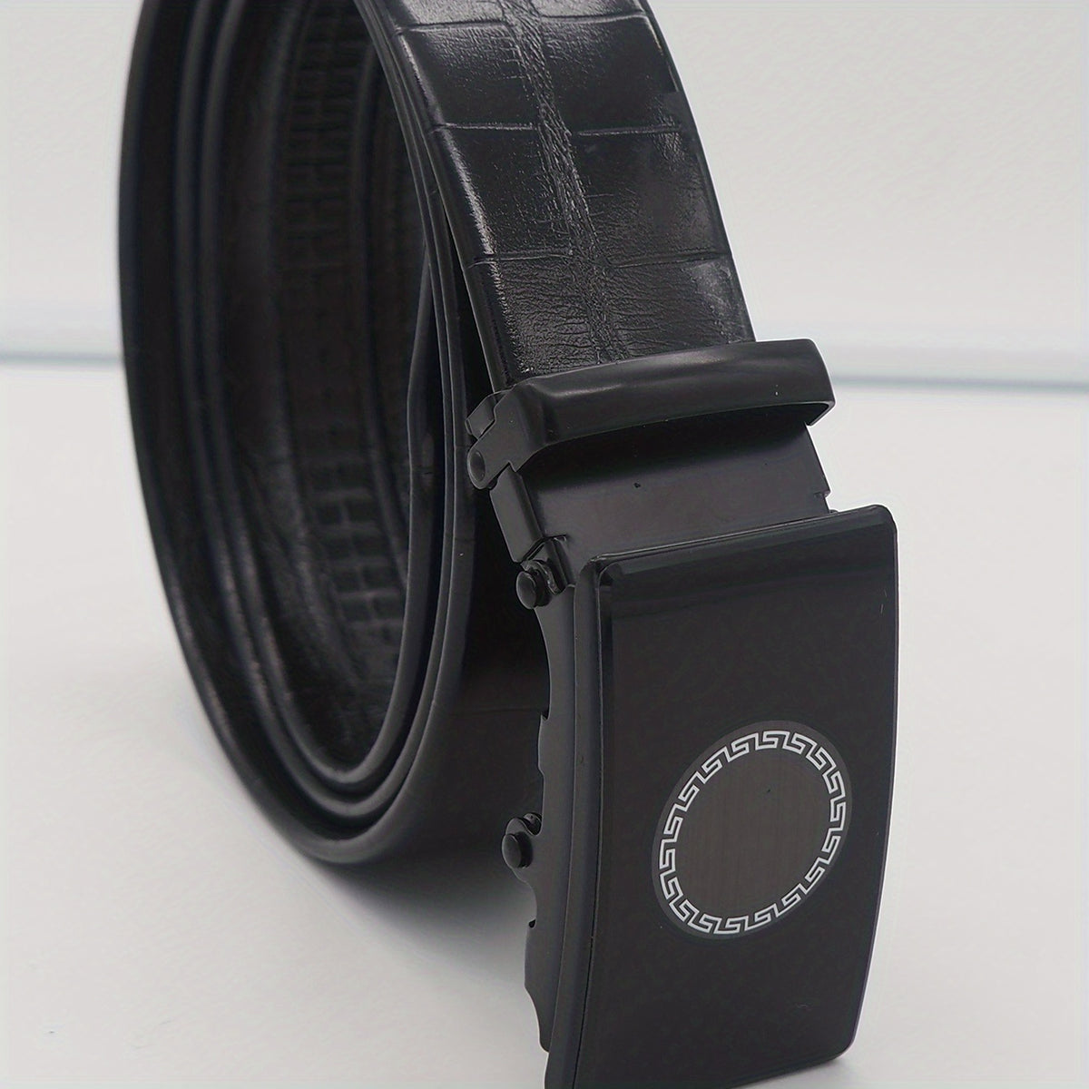 Men's Circle Pattern PU Business Casual Belt
