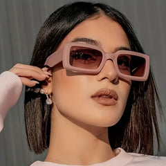 Rectangle Frame Sunglasses Y2K Casual Outdoor Eyewear UV400