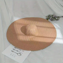 Vintage Large Brim Straw Hat Summer Beach Hats For Women