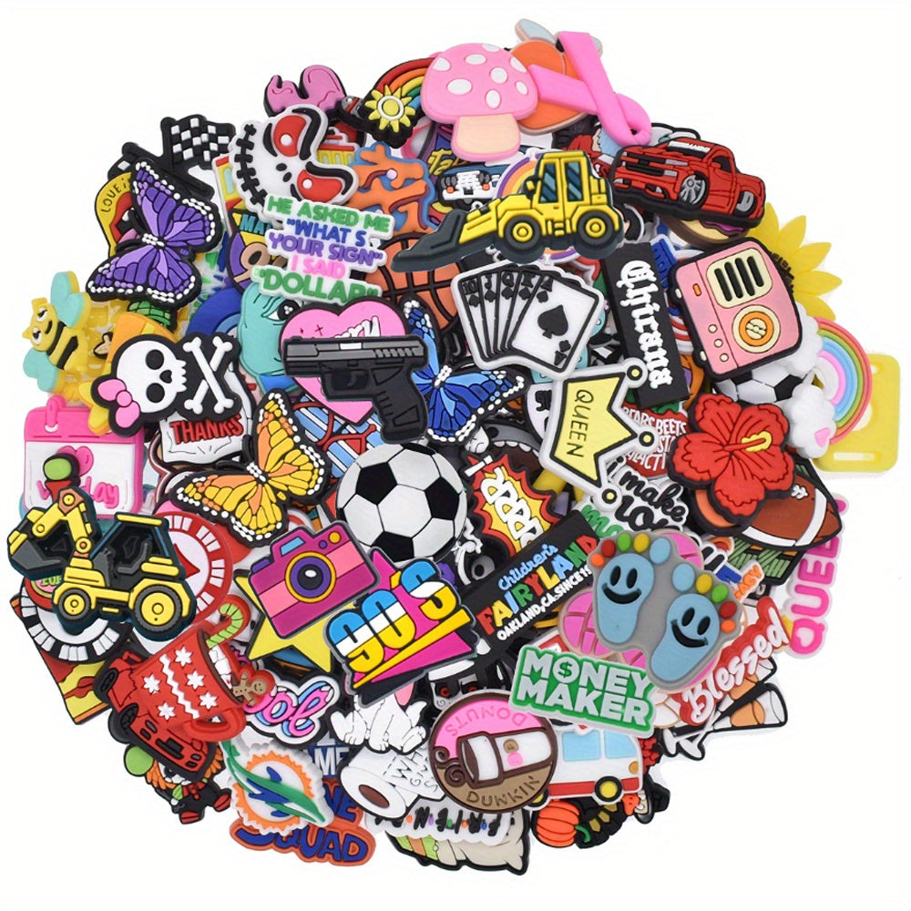 Random Cartoon Shoe Charms For Slides Sandals Shoe Decoration Accessories