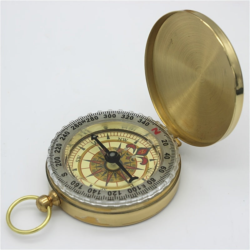 G50 Copper Pocket Watch & Compass Outdoor Tool