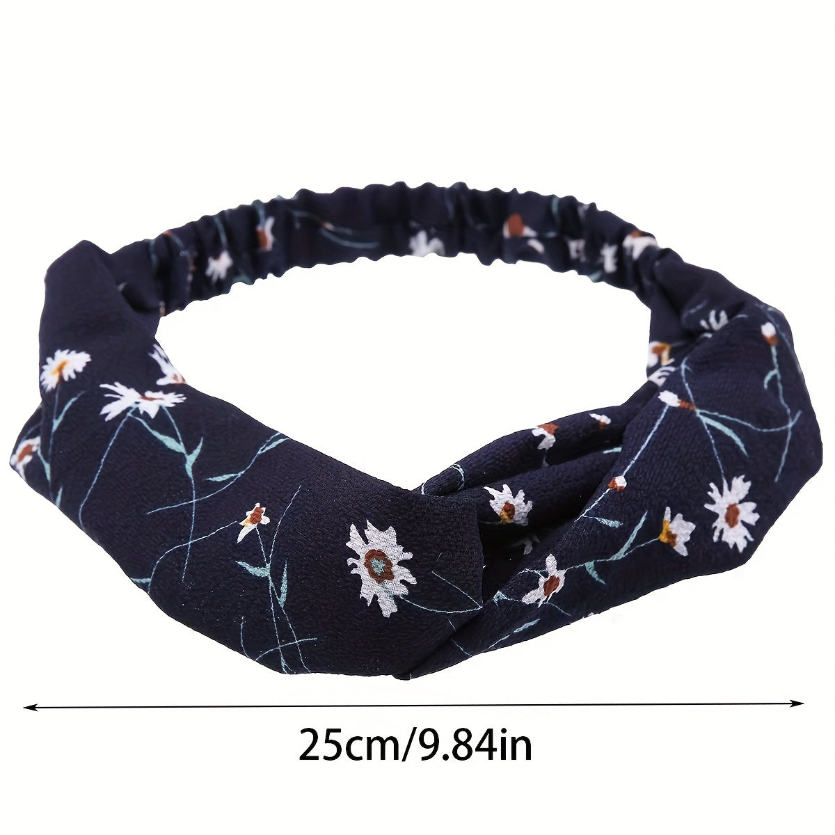 Women's Cross Knotted Retro Flower Headband Hair Accessory