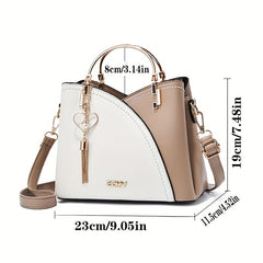 Stylish Shoulder Bag Heart Faux Pearl Tassel Large Capacity Crossbody Bag