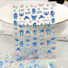 Matte Stitch Nail Stickers Hearts DIY Self Adhesive Decals