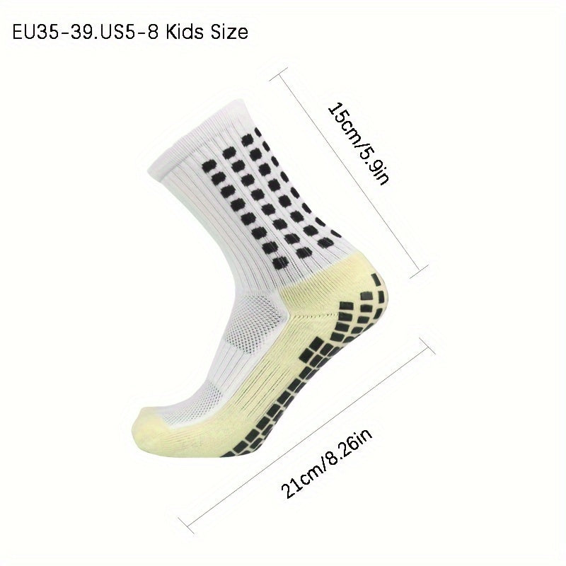 Kids Anti-Slip Sports Socks EU35-39 with Grip Pads