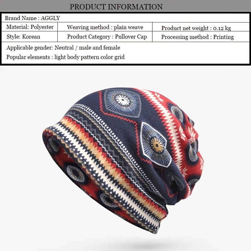 Ethnic Style Beanies Pullover Hat Winter Cap Casual Skull Hat