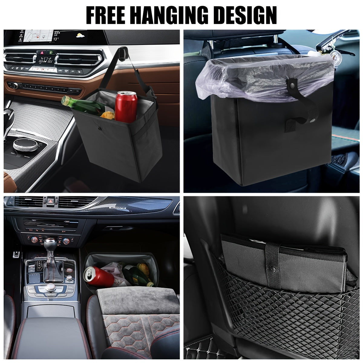 5L Car Trash Can Waterproof Hanging Bin SUV Truck Minivan Foldable Garbage Bag